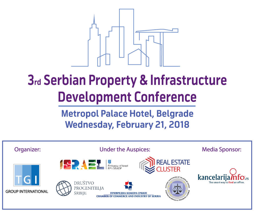 Treća srpska konferencija o razvoju nekretnina i infrastrukture održava se u Beogradu, u Hotelu Metropol Palace 21.02.2018. Treća srpska konferencija o razvoju nekretnina i infrastrukture održava se u Beogradu, u Hotelu Metropol Palace 21.02.2018.